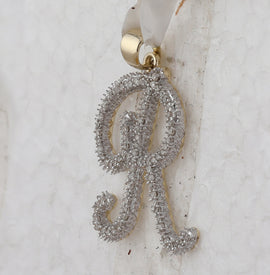 Radiant Rhapsody: 10kt Yellow Gold Diamond Initial Pendant - Splendid Jewellery