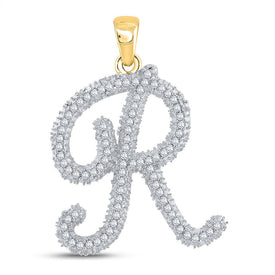 Radiant Rhapsody: 10kt Yellow Gold Diamond Initial Pendant - Splendid Jewellery