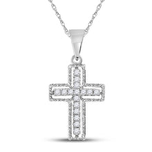 Load image into Gallery viewer, Radiant Roman Diamond Cross Pendant  Top View from Splendid Jewellery