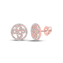 Load image into Gallery viewer, Radiant Romance 10kt Rose Gold Diamond Heart Circle Earrings - Splendid Jewellery