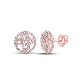 Radiant Romance 10kt Rose Gold Diamond Heart Circle Earrings - Splendid Jewellery