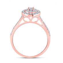 Load image into Gallery viewer, Radiant Romance | 10kt Rose Gold Oval Halo Diamond Bridal Wedding Ring Set - Alternate view 2 from Splendid Jewellery