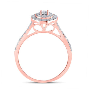 Radiant Romance | 10kt Rose Gold Oval Halo Diamond Bridal Wedding Ring Set - Splendid Jewellery