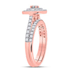 Radiant Romance | 10kt Rose Gold Oval Halo Diamond Bridal Wedding Ring Set - Splendid Jewellery