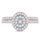 Radiant Romance | 10kt Rose Gold Oval Halo Diamond Bridal Wedding Ring Set - Alternate view 4 from Splendid Jewellery