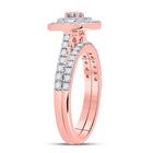 Radiant Romance | 10kt Rose Gold Oval Halo Diamond Bridal Wedding Ring Set - Alternate view 3 from Splendid Jewellery