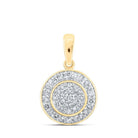 Radiant Romance: 10kt Yellow Gold Diamond Cluster Pendant 1/3 Cttw - Splendid Jewellery