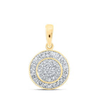 Radiant Romance: 10kt Yellow Gold Diamond Cluster Pendant 1/3 Cttw - Splendid Jewellery