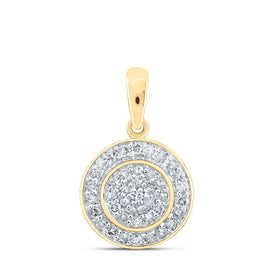 Radiant Romance: 10kt Yellow Gold Diamond Cluster Pendant 1/3 Cttw - Splendid Jewellery