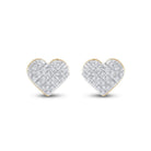 Radiant Romance: 10kt Yellow Gold Diamond Heart Earrings - Splendid Jewellery
