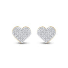 Radiant Romance: 10kt Yellow Gold Diamond Heart Earrings - Splendid Jewellery