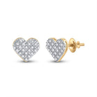 Radiant Romance: 10kt Yellow Gold Diamond Heart Earrings - Splendid Jewellery