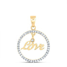 Radiant Romance: 10kt Yellow Gold Diamond Heart & Love Pendant - Splendid Jewellery