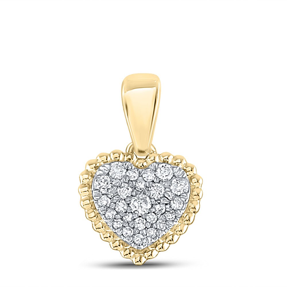 Radiant Romance: 10kt Yellow Gold Diamond Heart Pendant - Splendid Jewellery