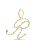 Radiant Romance: 10kt Yellow Gold Diamond Initial Pendant - Splendid Jewellery