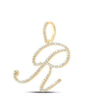Radiant Romance: 10kt Yellow Gold Diamond Initial Pendant - Splendid Jewellery