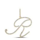 Radiant Romance: 10kt Yellow Gold Diamond Initial Pendant - Splendid Jewellery
