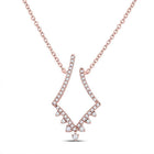 Radiant Romance: 14kt Rose Gold Diamond Pendant Necklace - Splendid Jewellery