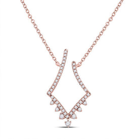 Radiant Romance: 14kt Rose Gold Diamond Pendant Necklace - Splendid Jewellery