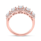 Radiant Romance | 14kt Rose Gold Princess Diamond 5 - Stone Anniversary Ring 1 Cttw - Splendid Jewellery