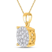 Load image into Gallery viewer, Radiant Romance Diamond Cluster Pendant product Side View from Splendid Jewellery