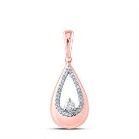 Radiant Romance Rose Gold Diamond Teardrop Pendant - Splendid Jewellery
