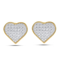 Load image into Gallery viewer, Radiant Romance: Yellow - tone Sterling Silver Heart Diamond Earrings - Splendid Jewellery