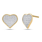 Radiant Romance: Yellow-tone Sterling Silver Heart Diamond Earrings  Side View from Splendid Jewellery