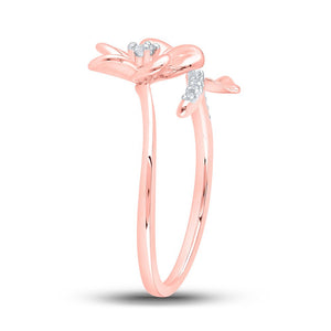 Radiant Rose: 10kt Rose Gold Diamond Blossom Ring - Splendid Jewellery