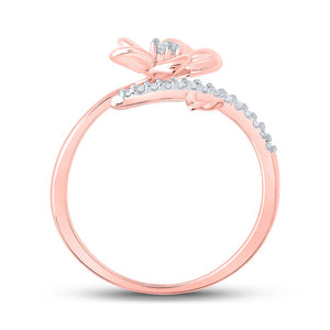 Radiant Rose: 10kt Rose Gold Diamond Blossom Ring - Splendid Jewellery