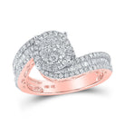 Radiant Rose: 10kt Rose Gold Diamond Cluster Bridal Wedding Ring - Splendid Jewellery