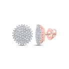 Radiant Rose: 10kt Rose Gold Diamond Cluster Earrings - Splendid Jewellery