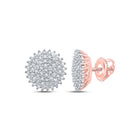 Radiant Rose: 10kt Rose Gold Diamond Cluster Earrings - Splendid Jewellery