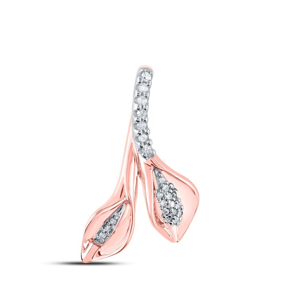 Radiant Rose: 10kt Rose Gold Diamond Fashion Pendant - Splendid Jewellery