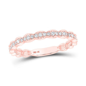 Radiant Rose: 10kt Rose Gold Diamond Stackable Band Ring - Splendid Jewellery