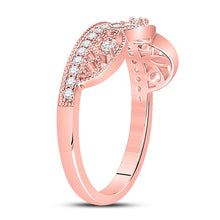 Load image into Gallery viewer, Radiant Rose: 10kt Rose Gold Women&#39;s Round Diamond Band Ring 1/5 Cttw - Alternate view 2 from Splendid Jewellery