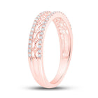 Radiant Rose: 10kt Rose Gold Womens Round Diamond Band Ring 1/5 Cttw - Splendid Jewellery