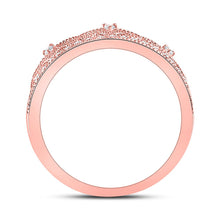 Load image into Gallery viewer, Radiant Rose: 10kt Rose Gold Women&#39;s Round Diamond Band Ring 1/5 Cttw - Alternate view 3 from Splendid Jewellery