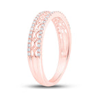 Radiant Rose: 10kt Rose Gold Womens Round Diamond Band Ring 1/5 Cttw - Alternate view 3 from Splendid Jewellery