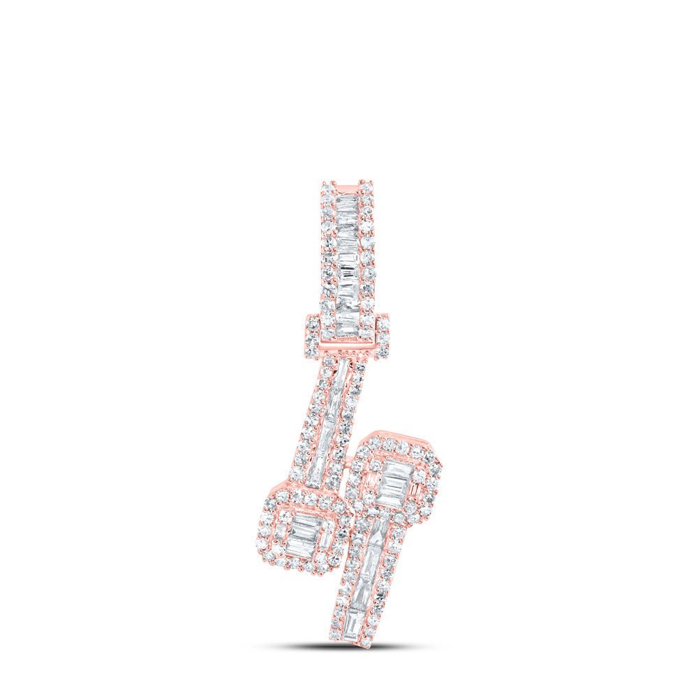 Radiant Rose: 10kt Rose Gold Womens Round Diamond Square Cuff Fashion Pendant 1 Cttw - Splendid Jewellery