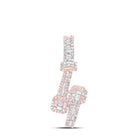 Radiant Rose: 10kt Rose Gold Womens Round Diamond Square Cuff Fashion Pendant 1 Cttw - Splendid Jewellery