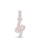 Radiant Rose: 10kt Rose Gold Womens Round Diamond Square Cuff Fashion Pendant 1 Cttw - Splendid Jewellery
