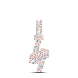 Radiant Rose: 10kt Rose Gold Womens Round Diamond Square Cuff Fashion Pendant 1 Cttw - Splendid Jewellery