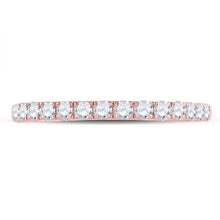 Load image into Gallery viewer, Radiant Rose: 10kt Rose Gold Womens Round Diamond Wedding Single Row Band 1/2 Cttw - Alternate view 4 from Splendid Jewellery