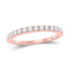 Load image into Gallery viewer, Radiant Rose: 10kt Rose Gold Womens Round Diamond Wedding Single Row Band 1/2 Cttw - Splendid Jewellery