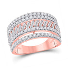 Radiant Rose: 14kt Rose Gold Diamond Band for Women - 1 Cttw - Top View