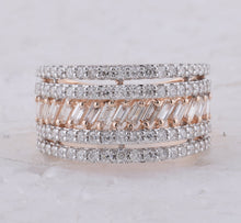 Load image into Gallery viewer, Radiant Rose: 14kt Rose Gold Diamond Band for Women - 1 Cttw - Front View