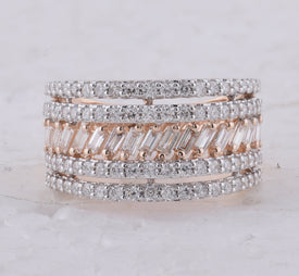 Radiant Rose: 14kt Rose Gold Diamond Band for Women - 1 Cttw - Splendid Jewellery