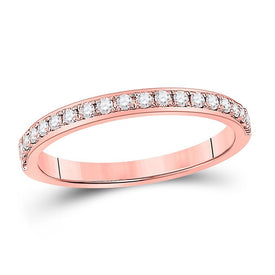 Radiant Rose: 14kt Rose Gold Diamond Wedding Band - Splendid Jewellery