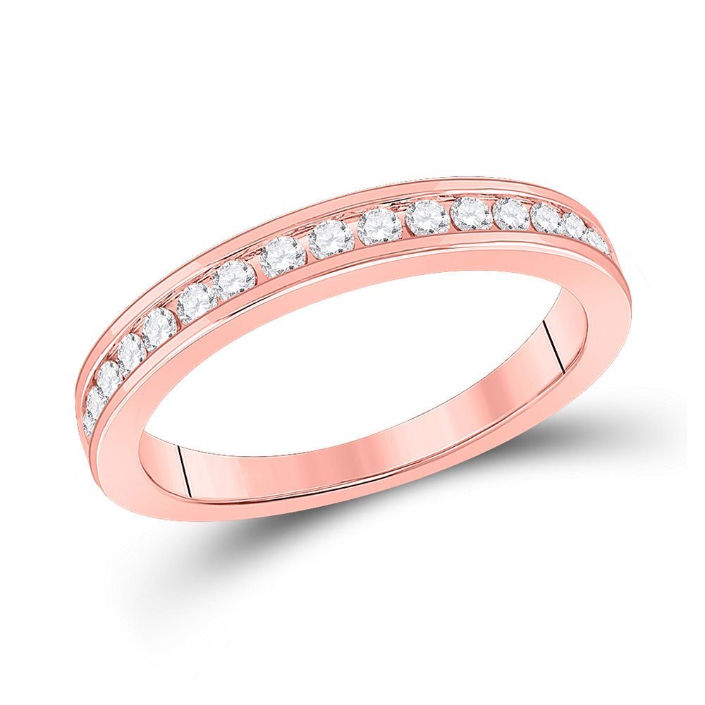 Radiant Rose: 14kt Rose Gold Diamond Wedding Band - Splendid Jewellery